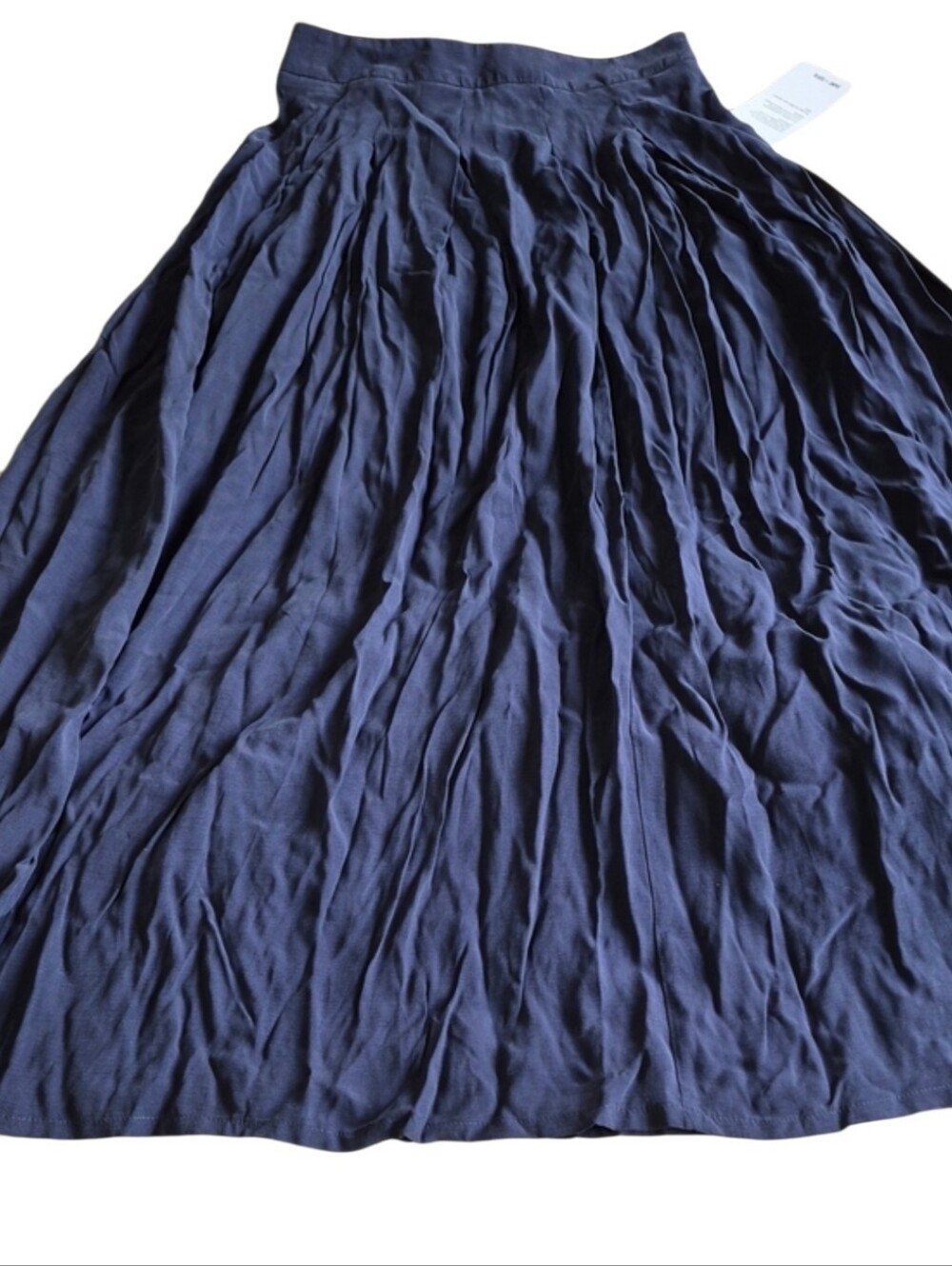 Saint + Sofia Eliza Pleated Maxi Skirt Womens 4 Navy Blue NWT